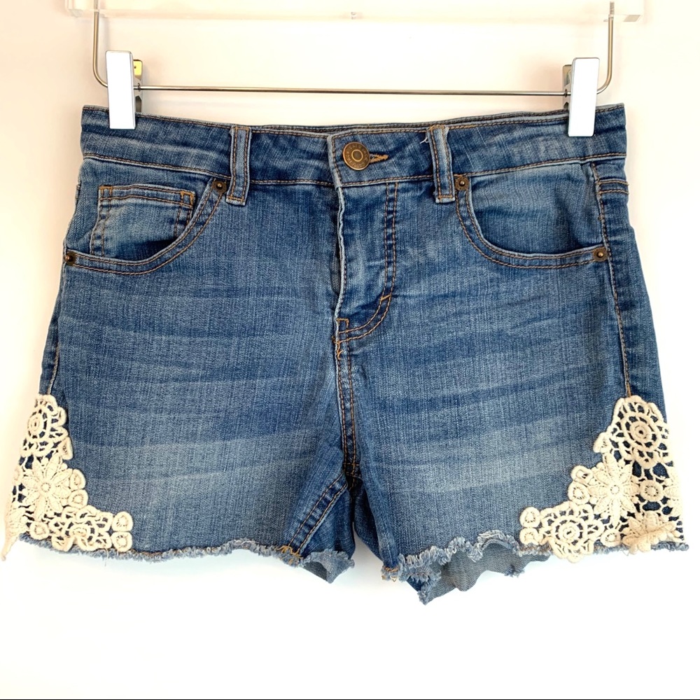 Cat & Jack Denim Shorts with Lace Embellishment